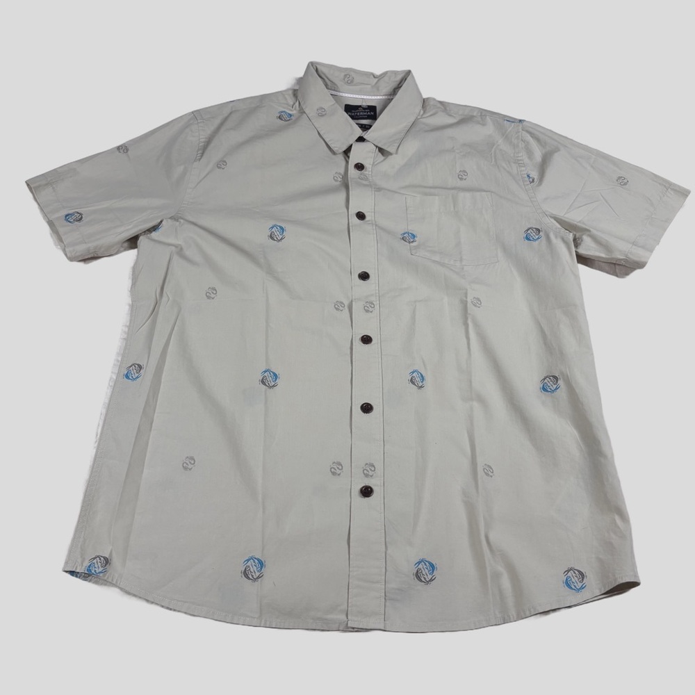 NWT Quicksilver Mens XL Waterman Woven Clippa Oyster Cotton Regular Fit Wicking